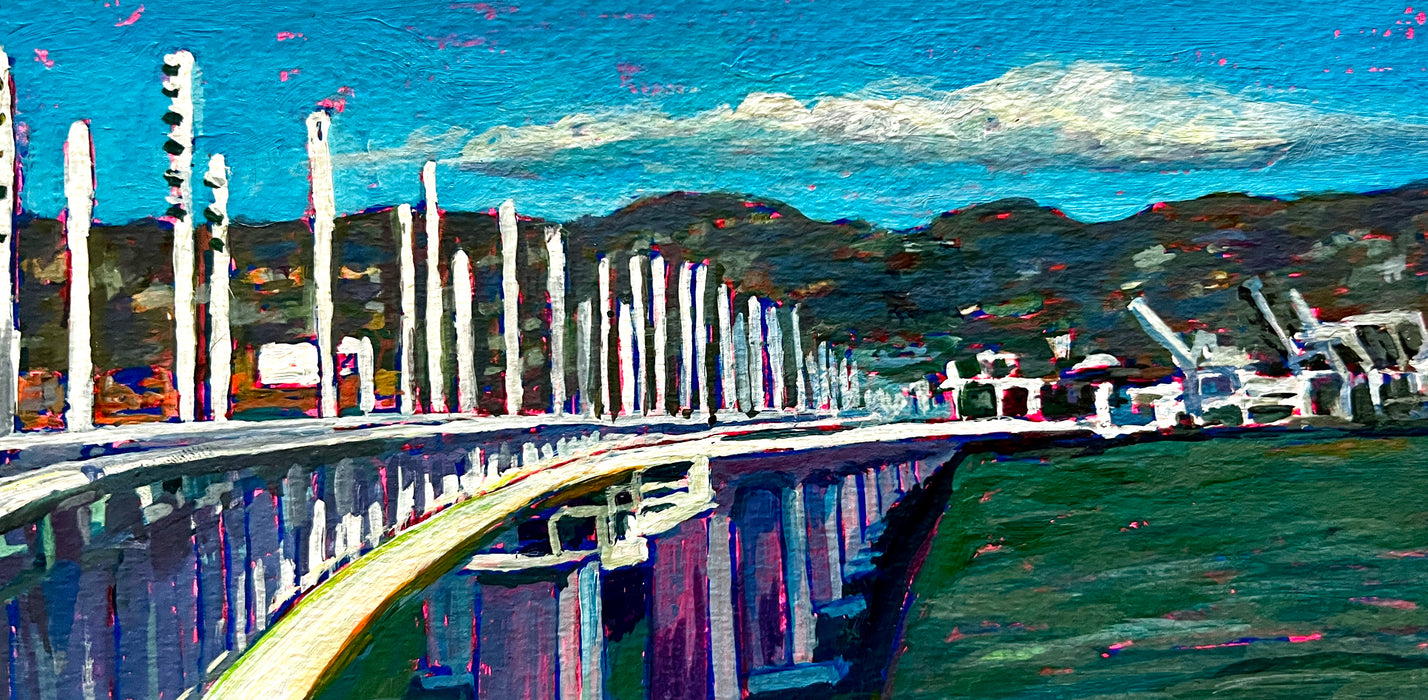 Bay Bridge Study with View of East Bay Hills