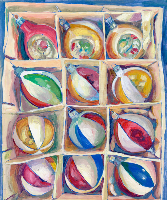 Glass Ornaments with Stripes