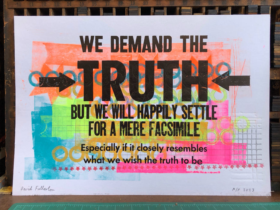 We Demand the Truth (colorful background)