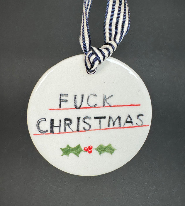 Fuck Christmas Let's Get Shitfaced Ornament