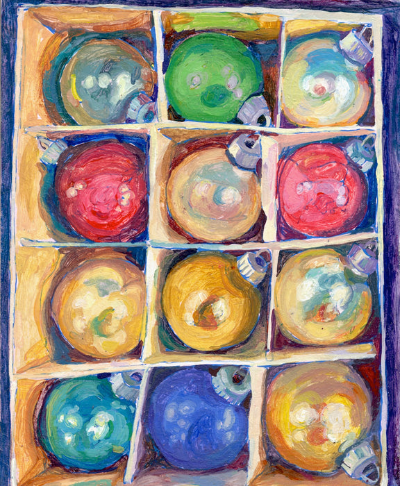 Nine Glass Christmas Balls