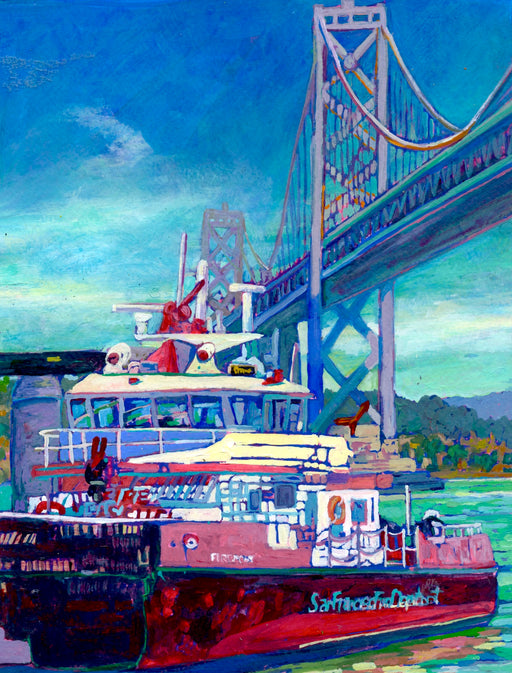 San Francisco Fireboat and the Bay Bridge