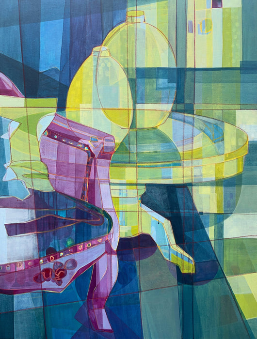 Vases and Chair at Balquisse Hotel in Blues and Greens